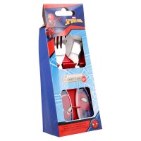 Kinder Besteck Set Spiderman 2-teilig Gabel und Löffel Kunststoffgriff Metall