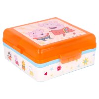 Brotdose Quadrat mit 3 Fächern Peppa Wutz Pig...