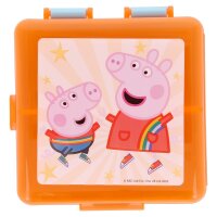 Brotdose Quadrat mit 3 Fächern Peppa Wutz Pig für Kita Schule Frühstück Obst