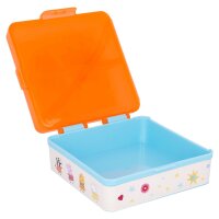 Brotdose Quadrat mit 3 Fächern Peppa Wutz Pig für Kita Schule Frühstück Obst