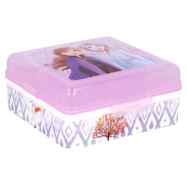 Brotdose Quadrat mit 3 Fächern Disney Frozen II Eiskönigin Kita Schule Frühstück