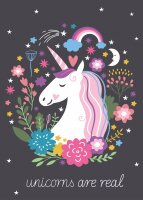 Fleecedecke Einhorn - Unicorns are real 100x140cm