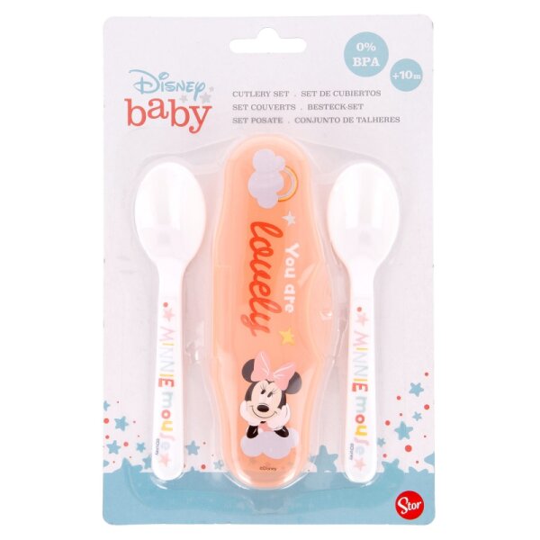 Besteck Löffel Reiseset Baby Disney Minnie Mouse in praktischer Aufbewahrungsbox