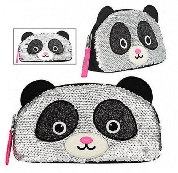 Depesche Topmodel Kosmetiktasche Panda Wendepailetten