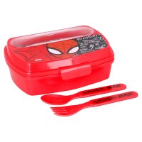 Brotdose mit Besteck Spiderman Brotbox Lunchbox Schule...