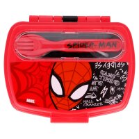 Brotdose mit Besteck Spiderman Brotbox Lunchbox Schule...