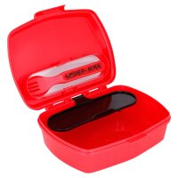 Brotdose mit Besteck Spiderman Brotbox Lunchbox Schule Kita Frühstück Vesper