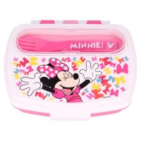 Brotdose mit Besteck Disney Minnie Mouse Brotbox Lunchbox Schule Kita Frühstück