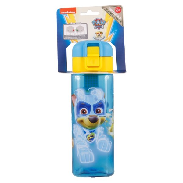 Wasserflasche Quadrat 550 ml Paw Patrol Mighty Pups Trinkflasche Schule Flasche