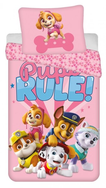 Bettwäsche Paw Patrol Skye & Everest Pups rule rosa Microfaser