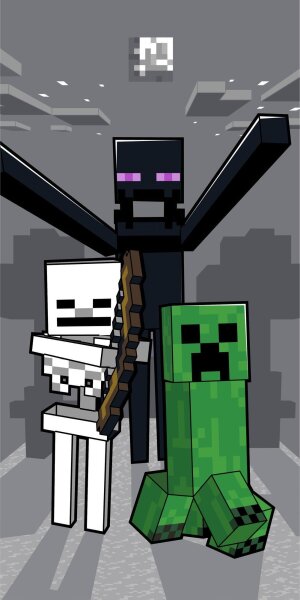 Minecraft Mob Angriff Badetuch Strandtuch 70cm x 140cm Kinder Schwimmbad