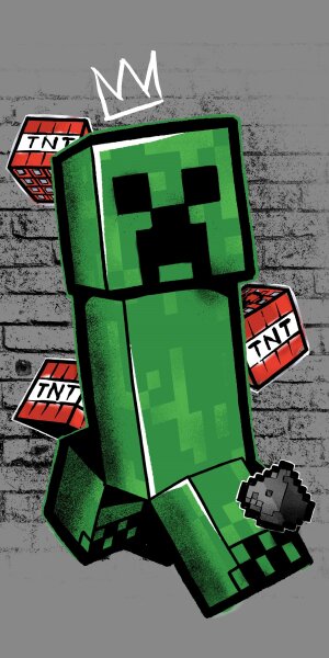 Minecraft Metro Art Creeper Badetuch Strandtuch 70cm x 140cm Kinder Handtuch