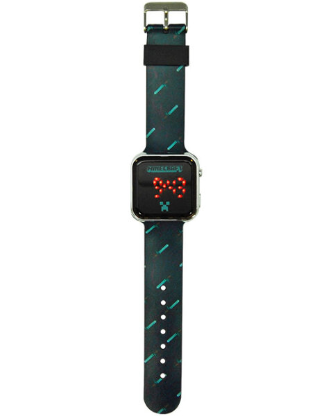 LED Uhr Minecraft schwarz