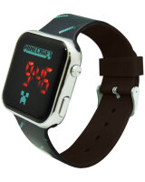 LED Uhr Minecraft schwarz