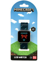 LED Uhr Minecraft schwarz