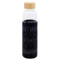 Glasflasche mit Silikonhülle DC Batman 585ml Trinkflasche Sport Gym