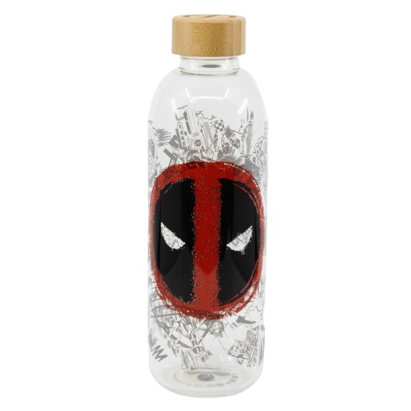 Glasflasche Marvel Deadpool 1030ml Trinkflasche Sport Gym