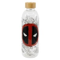 Glasflasche Marvel Deadpool 1030ml Trinkflasche Sport Gym