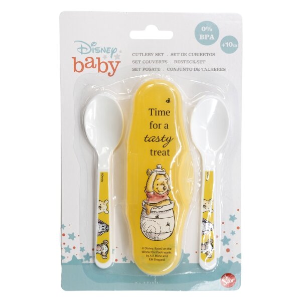 Besteck Löffel Reiseset Baby Winnie Pooh praktische Aufbewahrungsbox