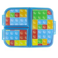 Kinder Brotdose mit 3 Fächern Bausteine Bricks Kita...