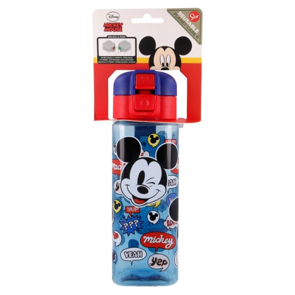 Wasserflasche Quadrat 550 ml Mickey Mouse Hydro Bottle Trinkflasche Schule Flasche