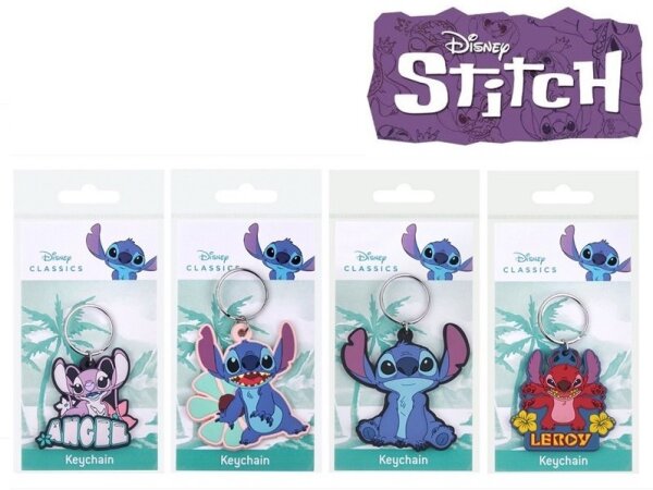 Schlüsselanhänger 2D Disney Lilo & Stitch, Angel, Leroy PVC