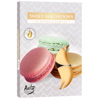 Set mit 6 duftenden Teelichtern - Sweet Macaron