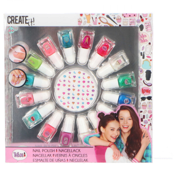Create It! Nagellack Set Mermaid 16 Farben + Sticker