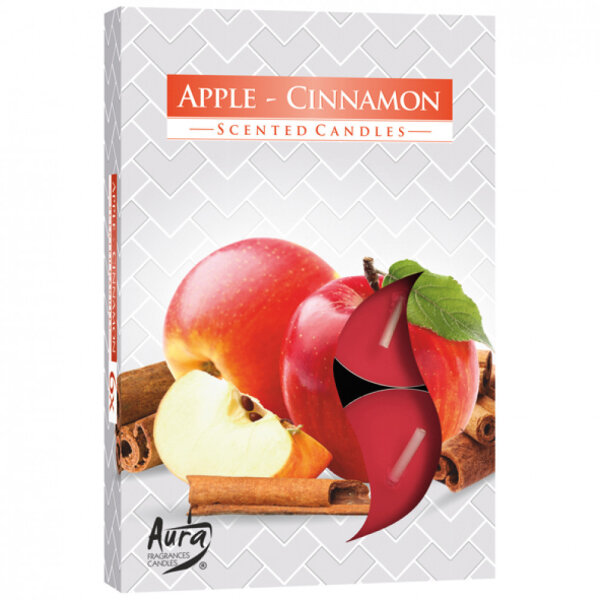 Set mit 6 duftenden Teelichtern - Apfel-Zimt