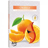 Set mit 6 duftenden Teelichtern - Orange