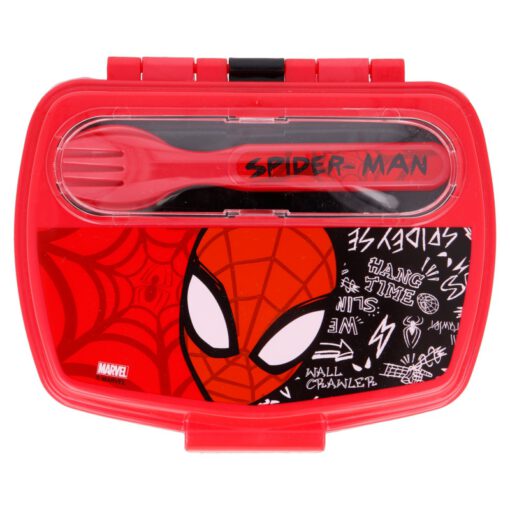 funny-sandwich-box-with-cutlery-spiderman-urban-web